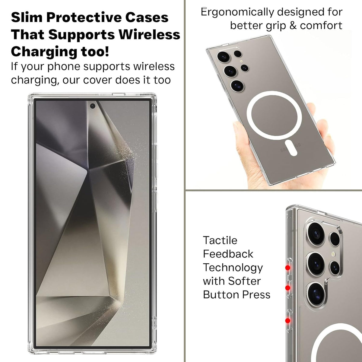 Crystal Clear Hard Anti-Yellow Magnetic Case for Samsung S24 Ultra & S25 Ultra