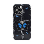 Blue Butterfly Aesthetic Phone Case with Holder for iPhone 14 Pro Max