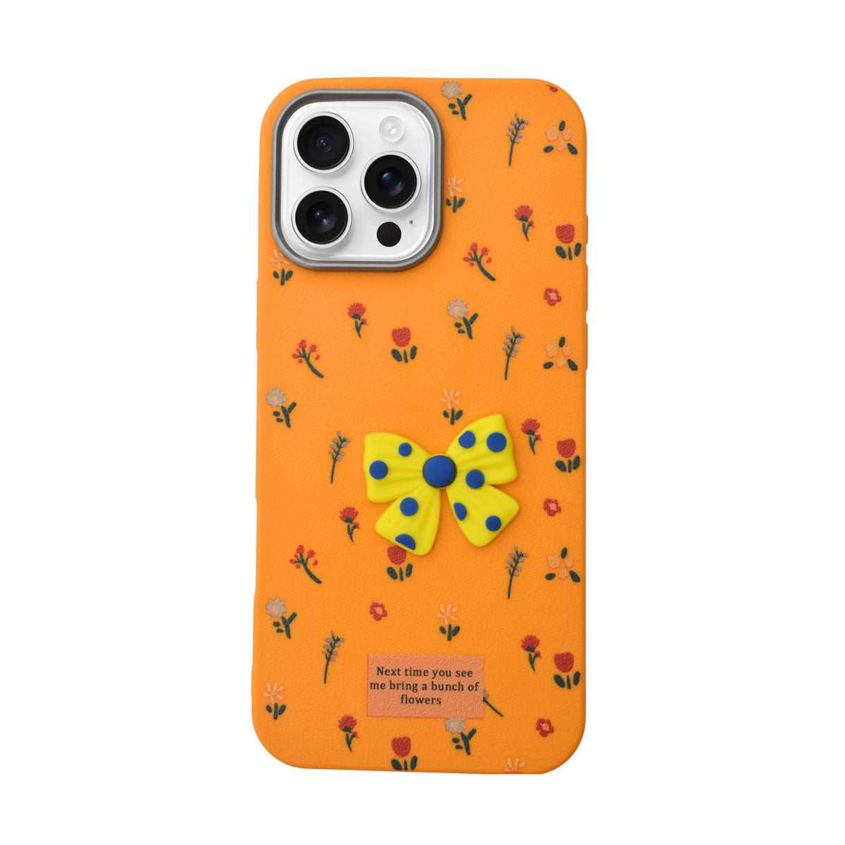Cute Floral with 3D Bow Case For iPhone 16 Pro Max