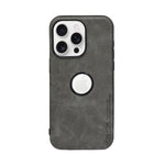 PU Leather with Precise Apple Logo Cutout Phone Case for iPhone 15 Pro Max