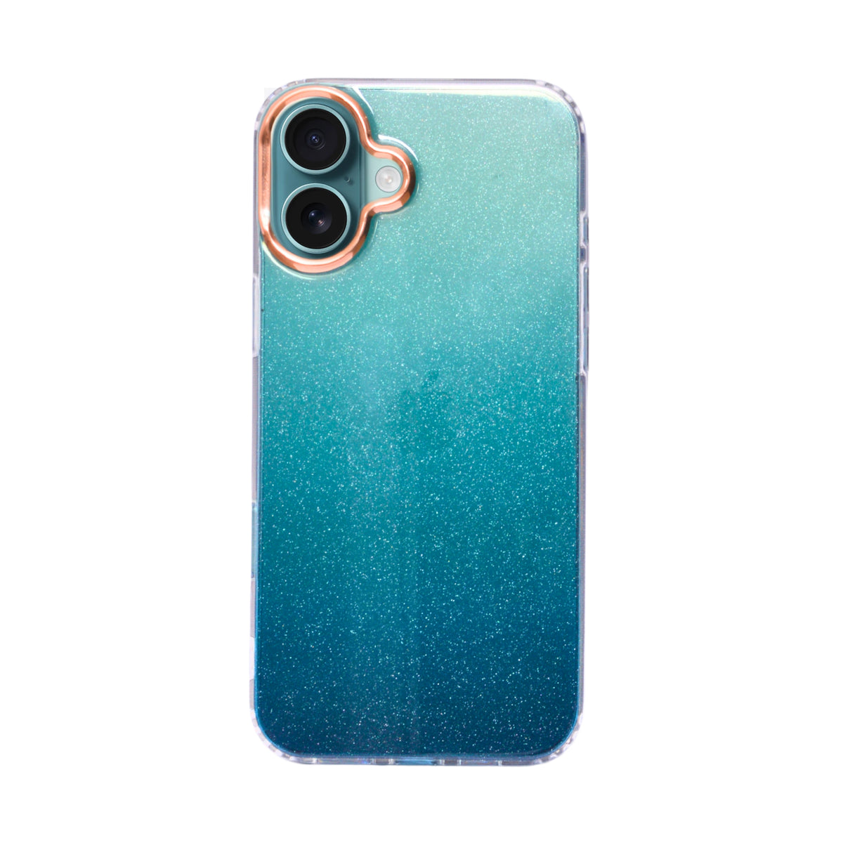 Transparent Gradual Change Glitter Color Arts & Crac Glitter Case for iPhone 16 Plus