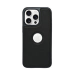 Premium Leather Texture with Logo Cutout Phone Case for iPhone 15 Pro Max