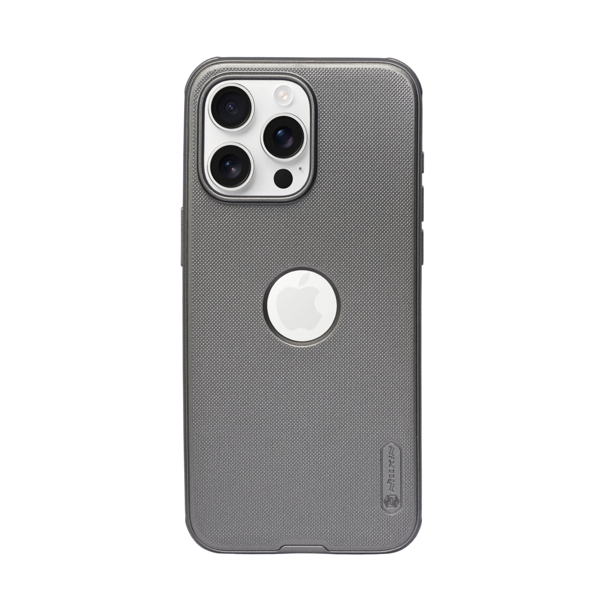 Classic Textured Grip with logo Cutout Phone Case for iPhone 15 Pro Max