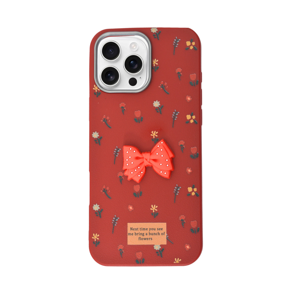 Cute Floral with 3D Bow Case For iPhone 16 Pro