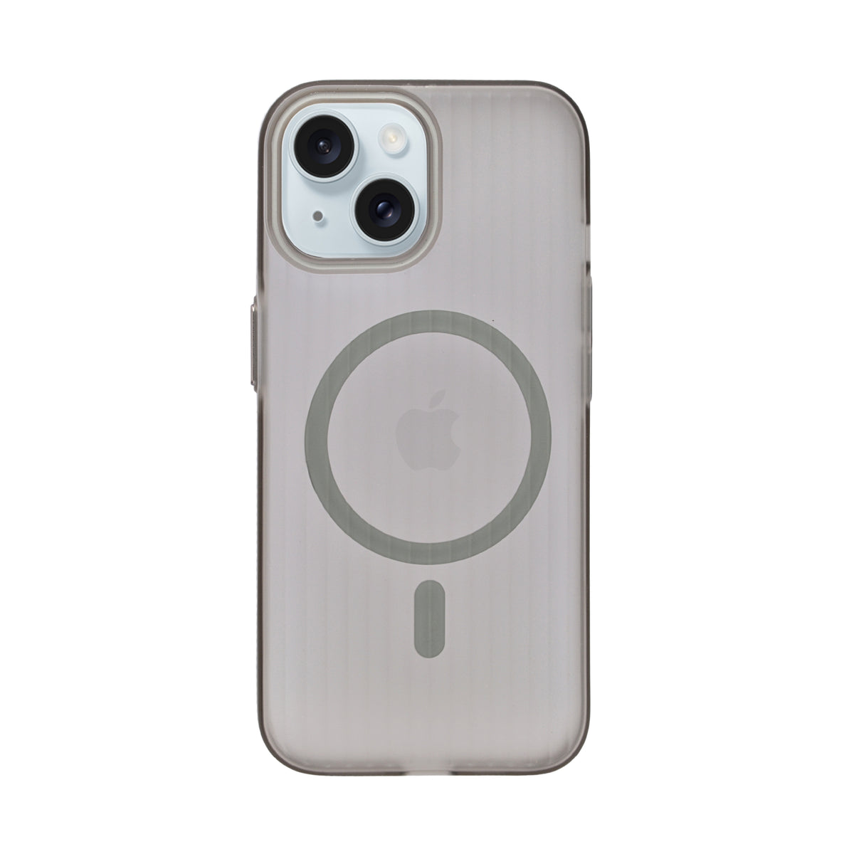 Matte Tinted Transparent Corrugated Texture MagSafe Compatible Phone Case for iPhone 15