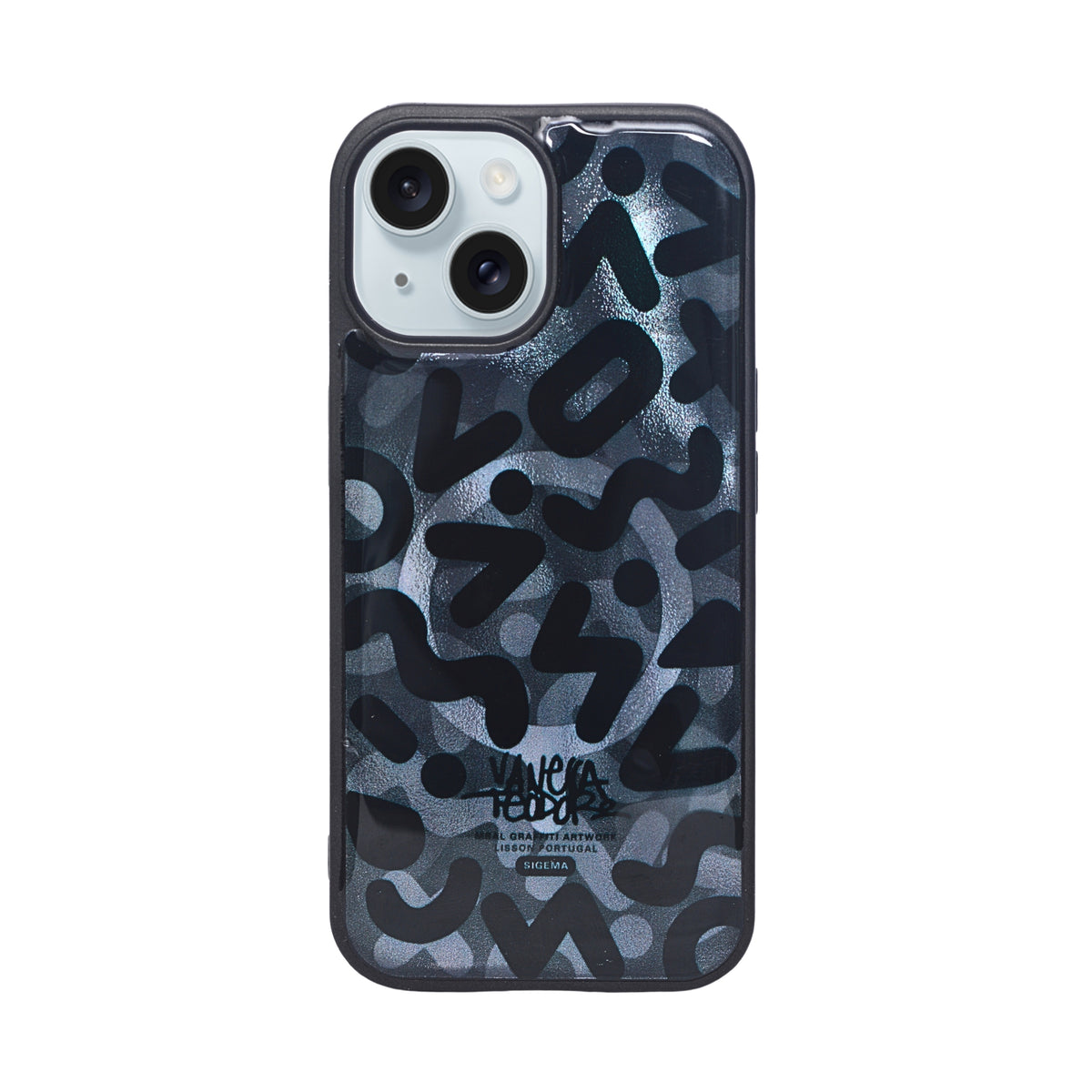 Abstract Graffiti Art Transparent Phone Case for iPhone 15