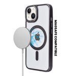 Transparent Rhinestone Camera Edge MagSafe Compatible Phone Case for iPhone 13/ 14
