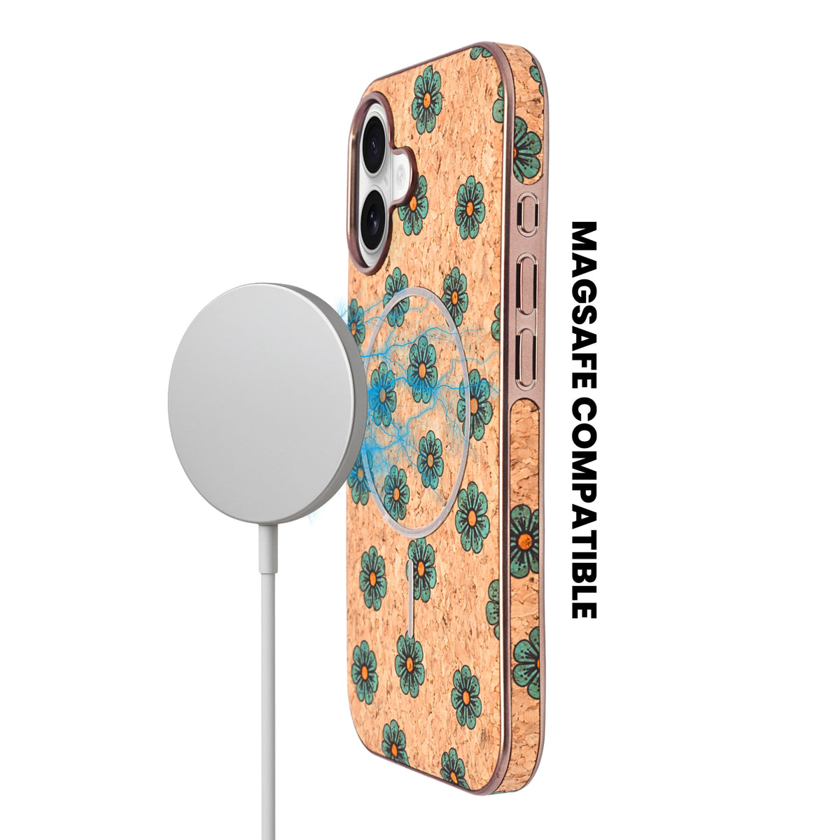 Cork Texture Printed MagSafe Compatible Phone Case for iPhone 17