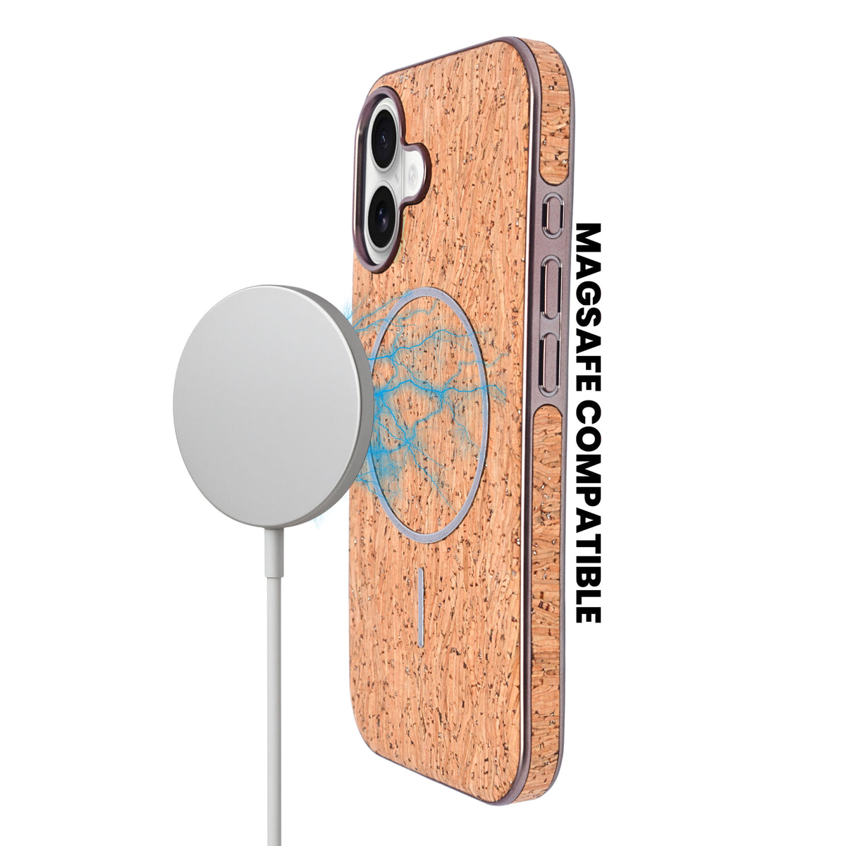 Cork Texture Printed MagSafe Compatible Phone Case for iPhone 17