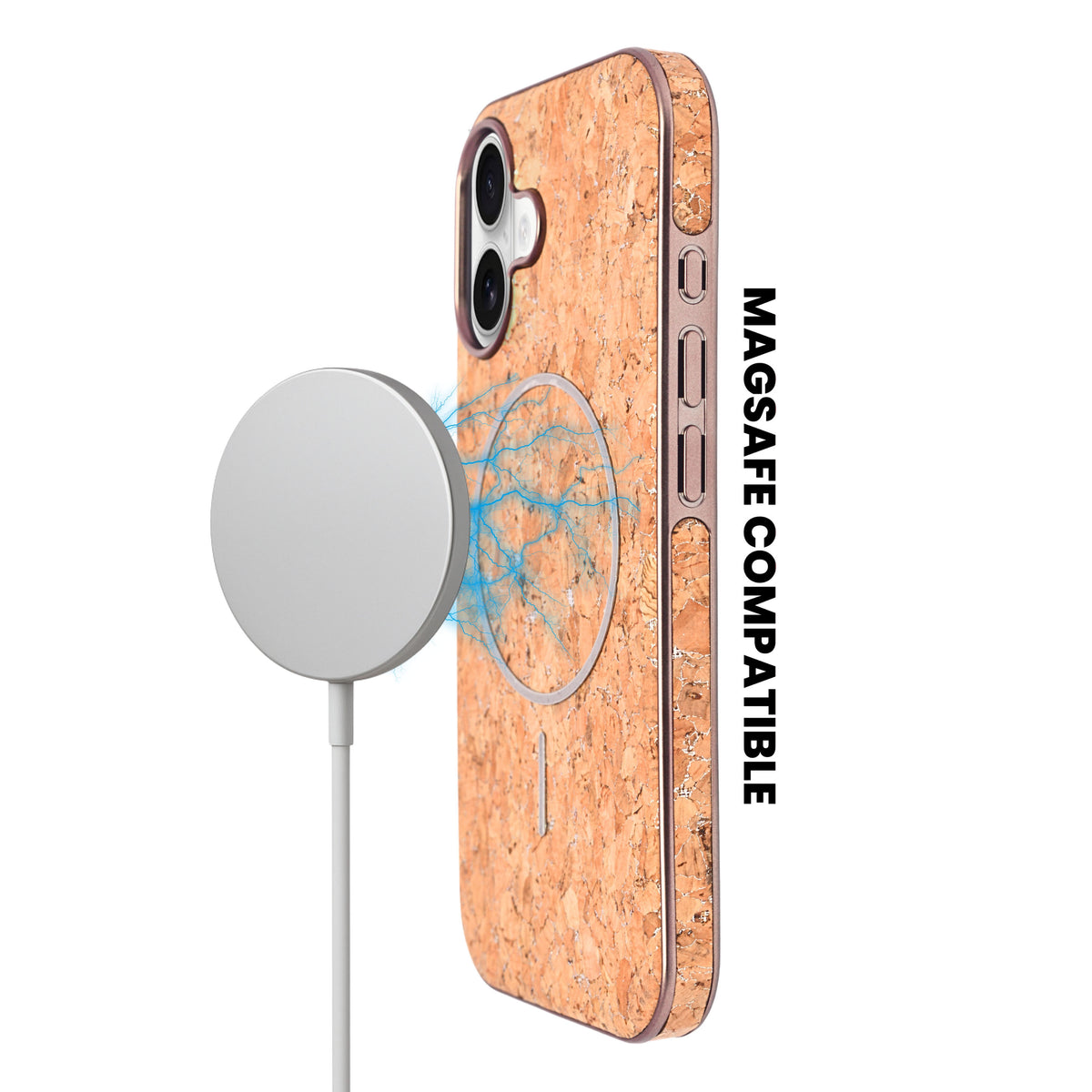 Cork Texture Printed MagSafe Compatible Phone Case for iPhone 17