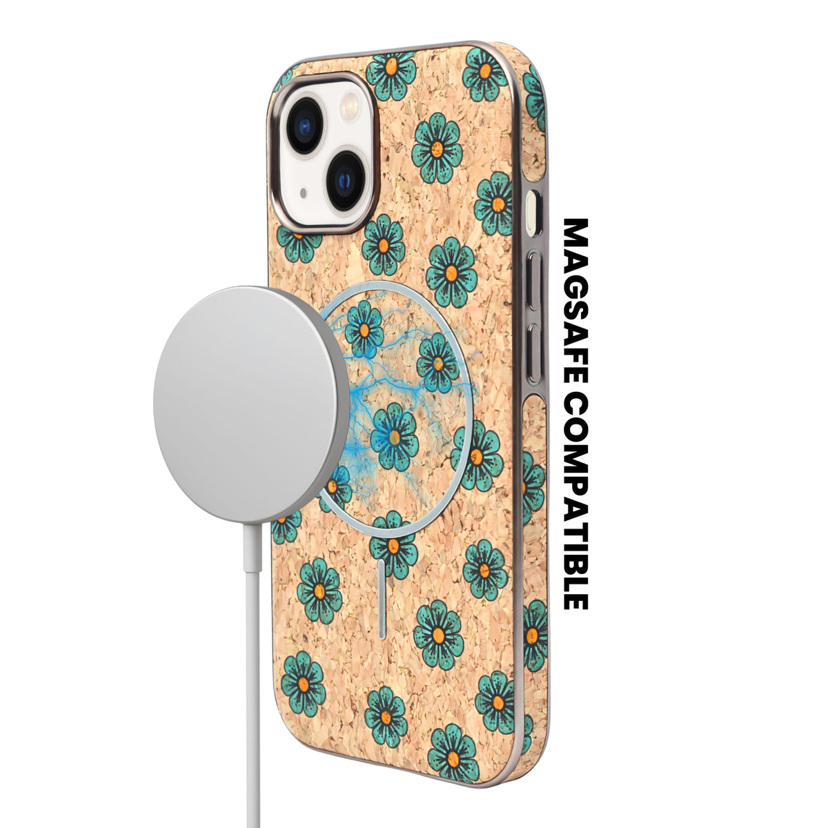 Cork Texture Printed MagSafe Compatible Phone Case for iPhone 13 / 14