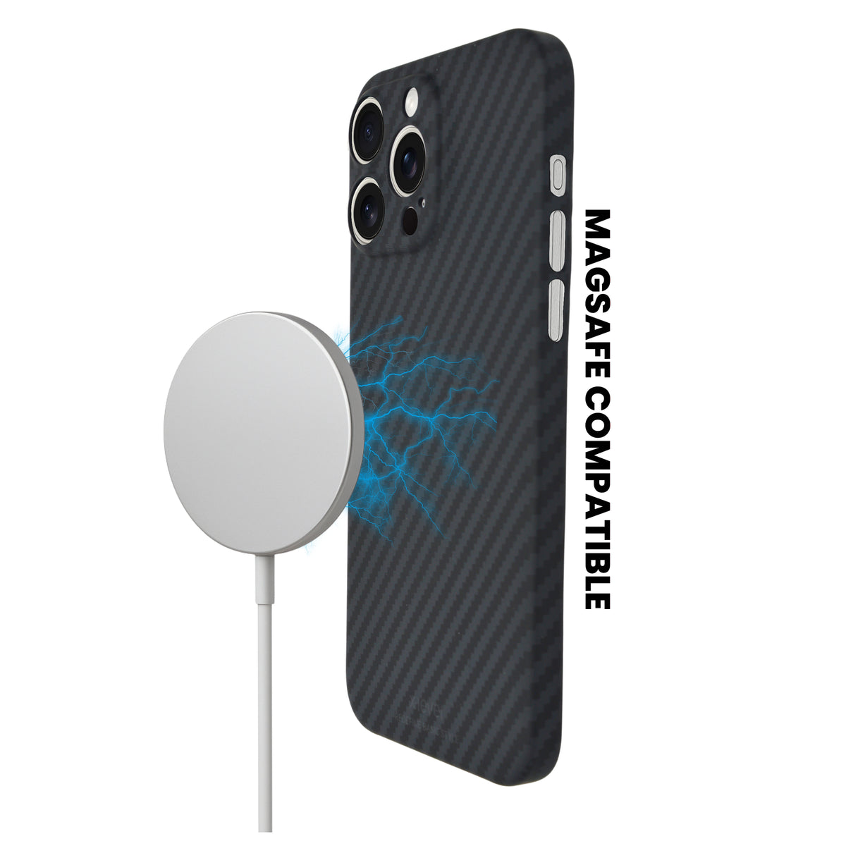 Premium Carbon Texture Slim Protective Phone Case with MagSafe for iPhone 15 Pro