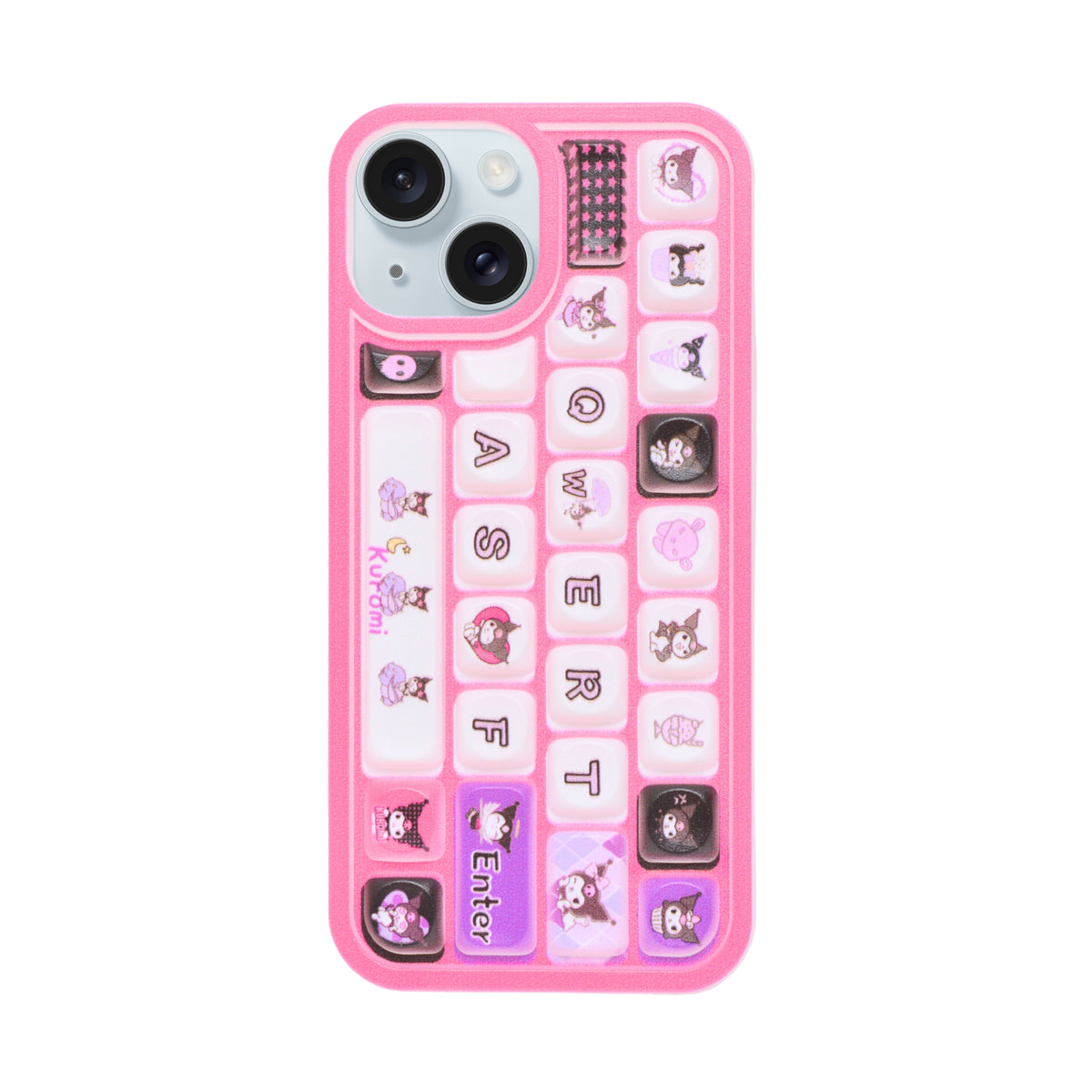 Cute 3D Cartoon Keyboard Phone Case for iPhone 15