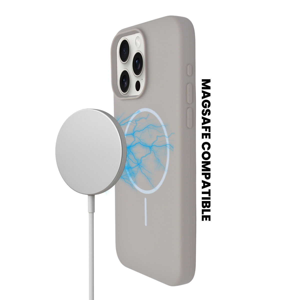 Soft Silicone with MagSafe Ring Phone Case for iPhone 15 Pro