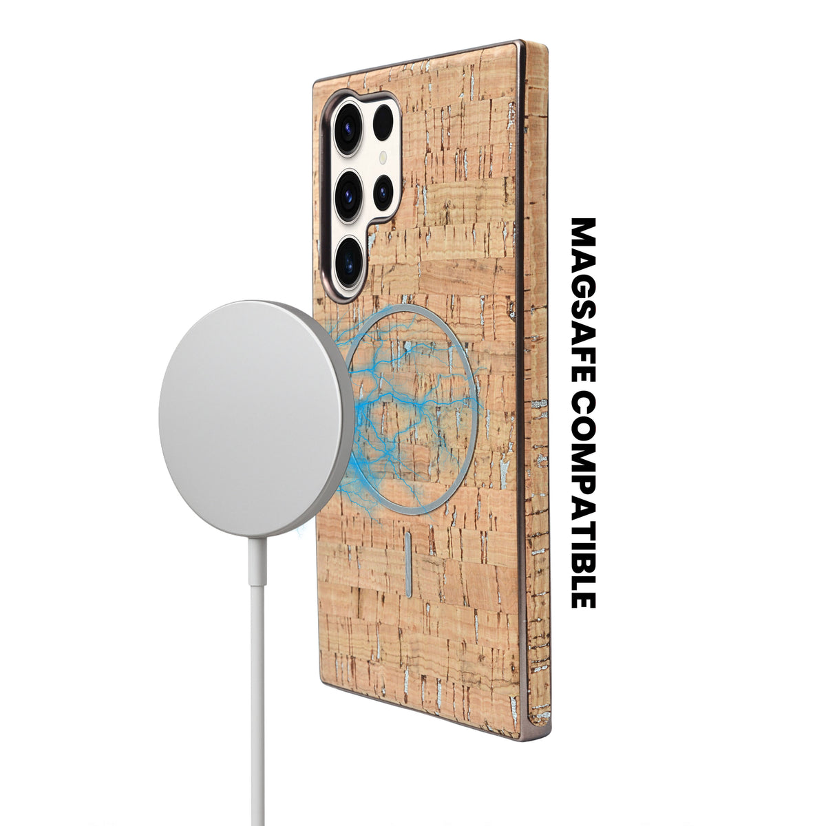 Cork Texture Printed MagSafe Compatible Phone Case for Samsung Galaxy S23 Ultra