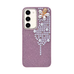 Luxury Glitter Finish with 3D Pearl Flower Design Phone Case for Samsung Galaxy S23