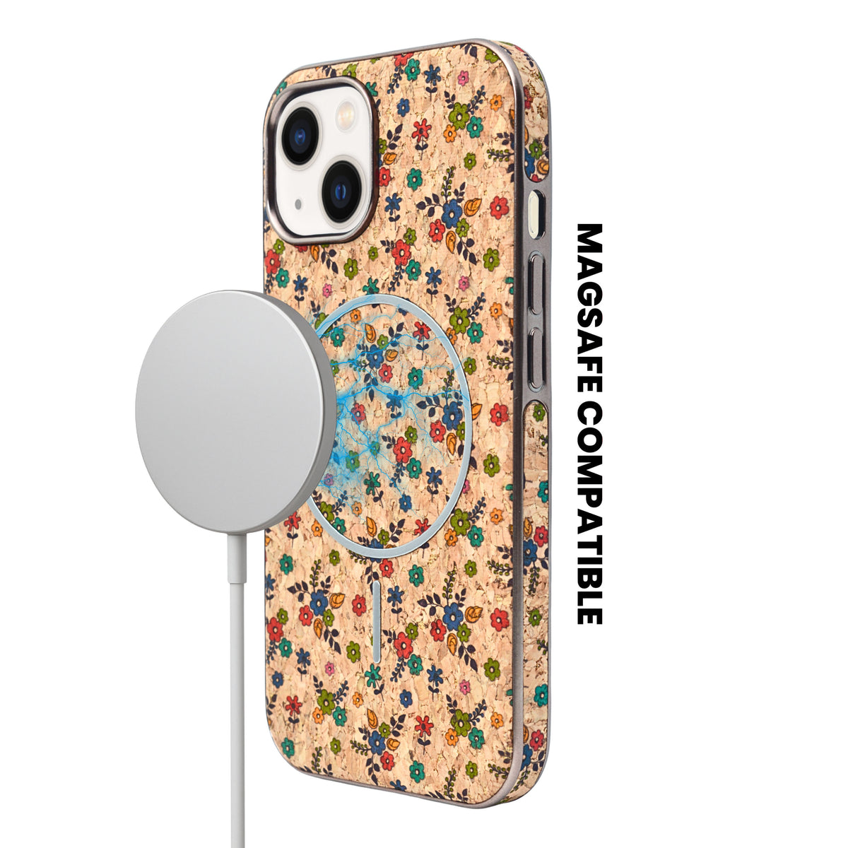 Cork Texture Printed MagSafe Compatible Phone Case for iPhone 13 / 14