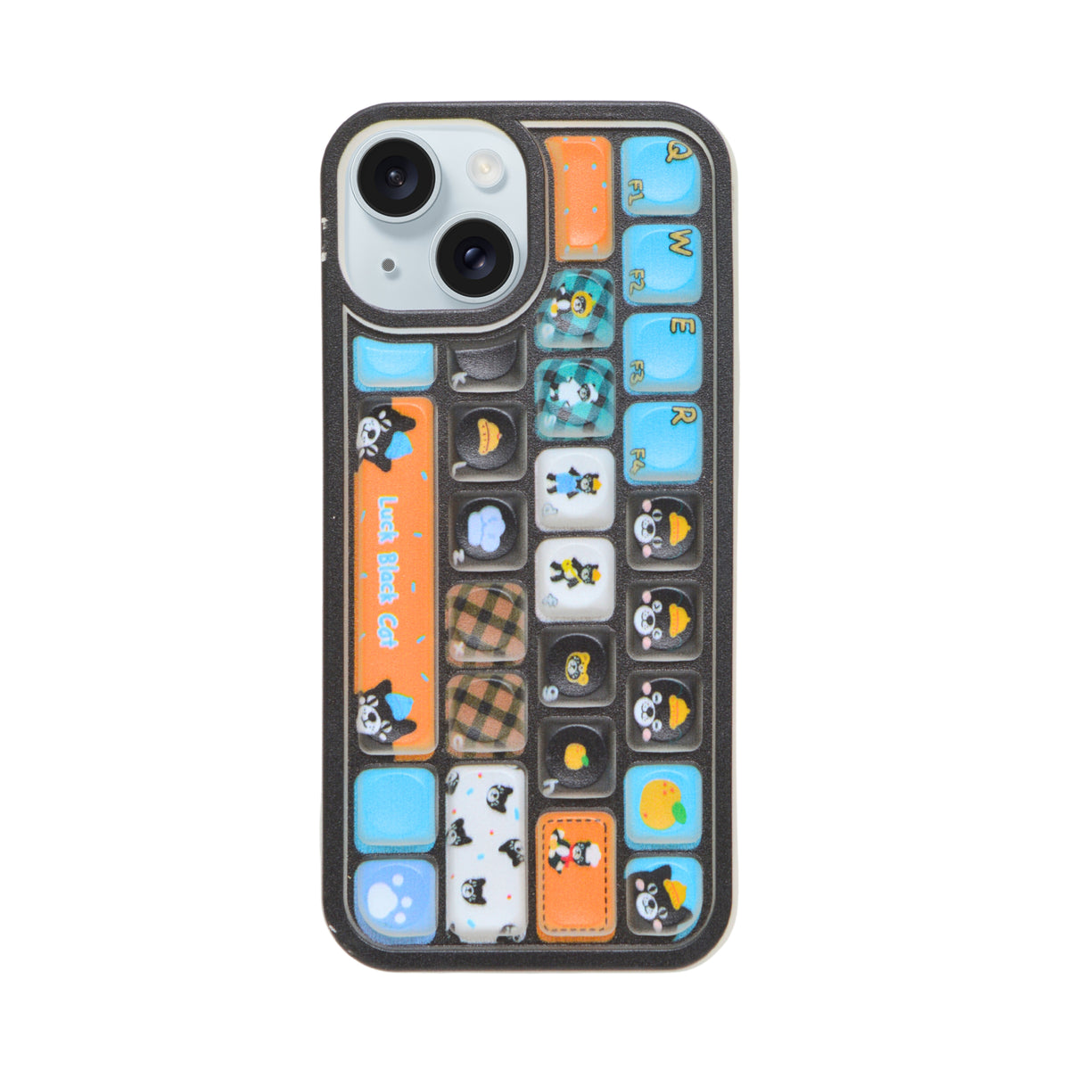 Cute 3D Cartoon Keyboard Phone Case for iPhone 15
