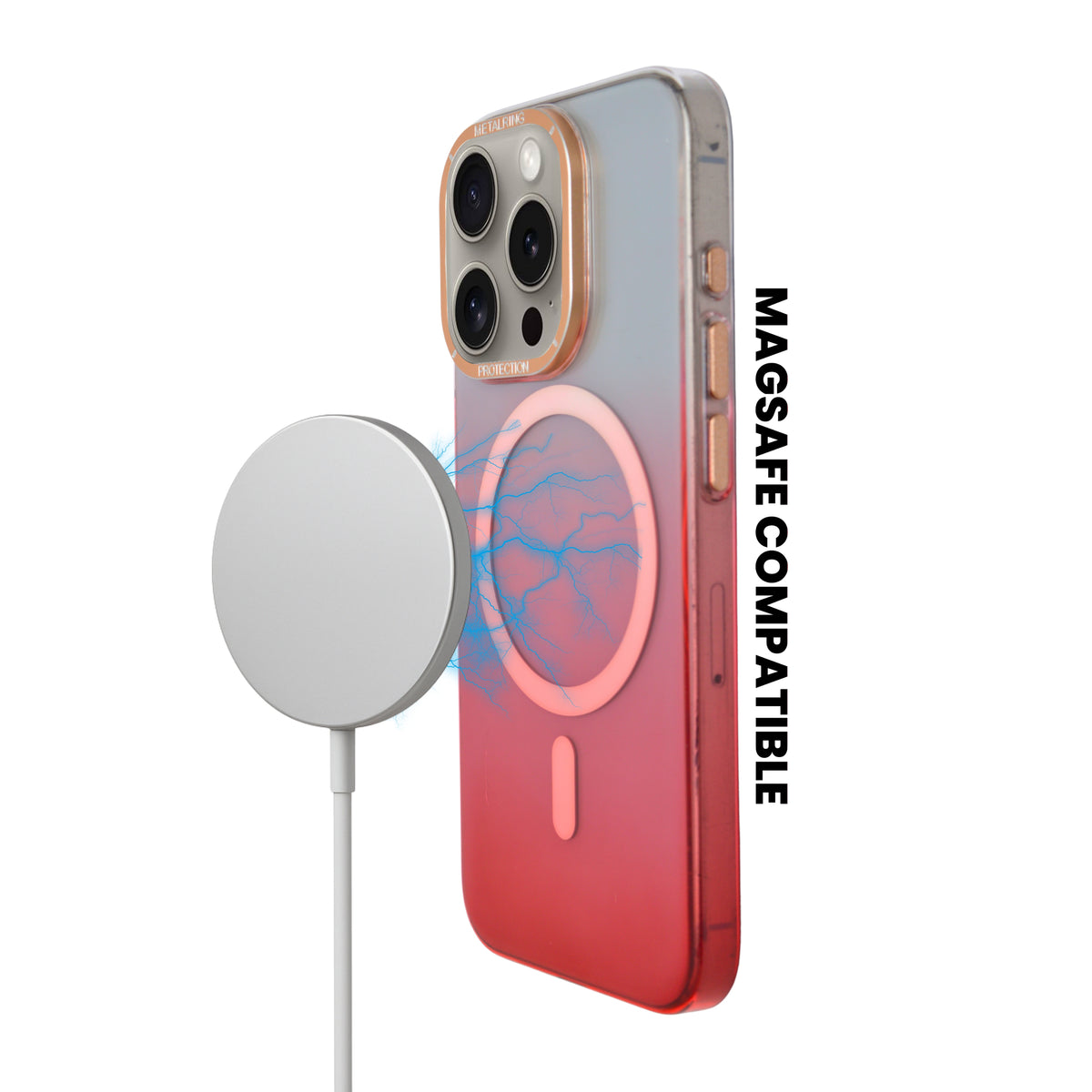 Aesthetic Gradient MagSafe with Metal Camera Protection Phone Case for iPhone 15 Pro