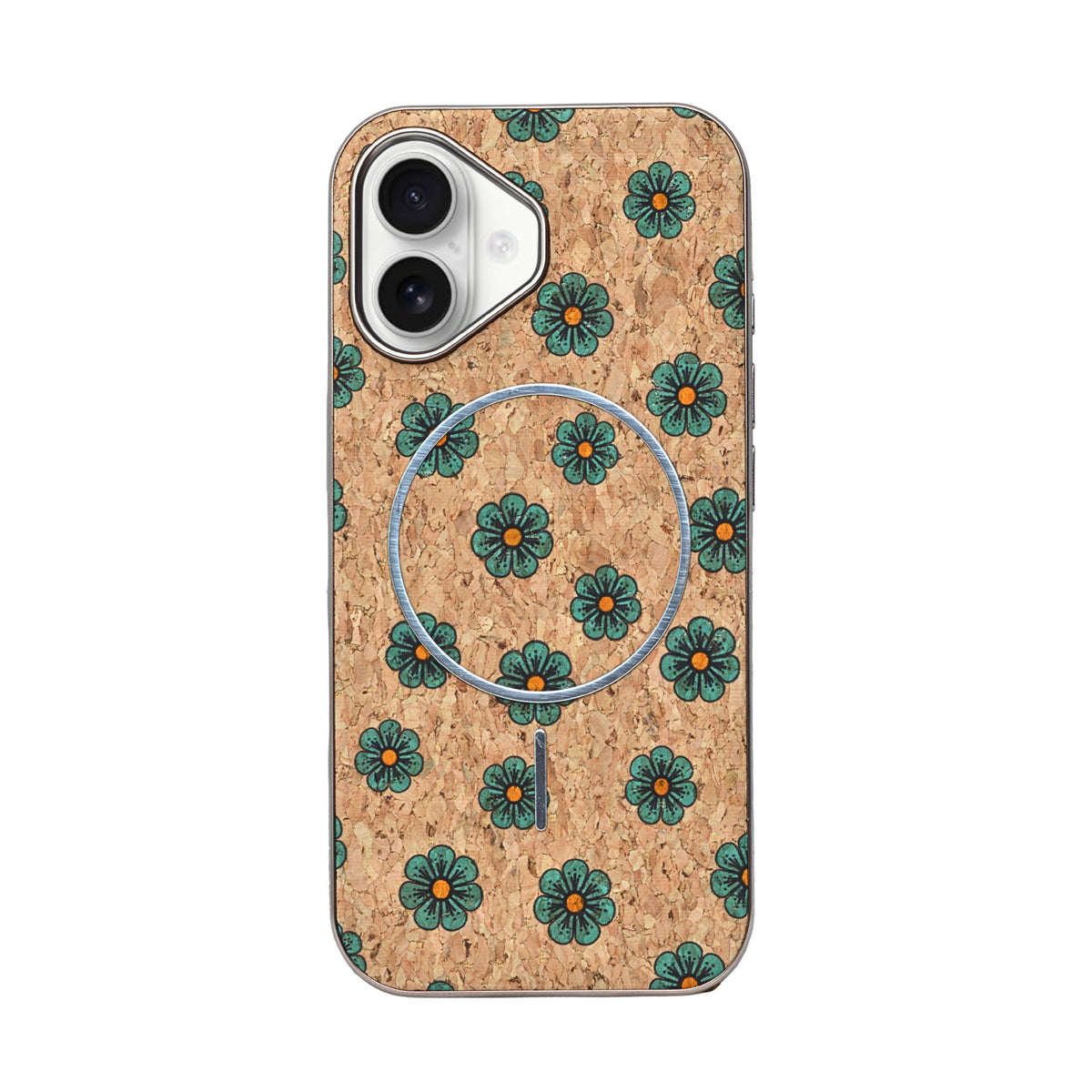 Cork Texture Printed MagSafe Compatible Phone Case for iPhone 16