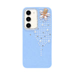 Luxury Glitter Finish with 3D Pearl Flower Design Phone Case for Samsung Galaxy S23