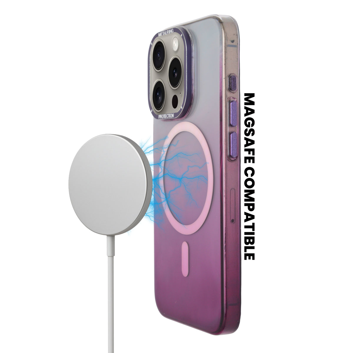 Aesthetic Gradient MagSafe with Metal Camera Protection Phone Case for iPhone 15 Pro