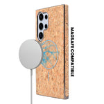 Cork Texture Printed MagSafe Compatible Phone Case for Samsung Galaxy S24 Ultra