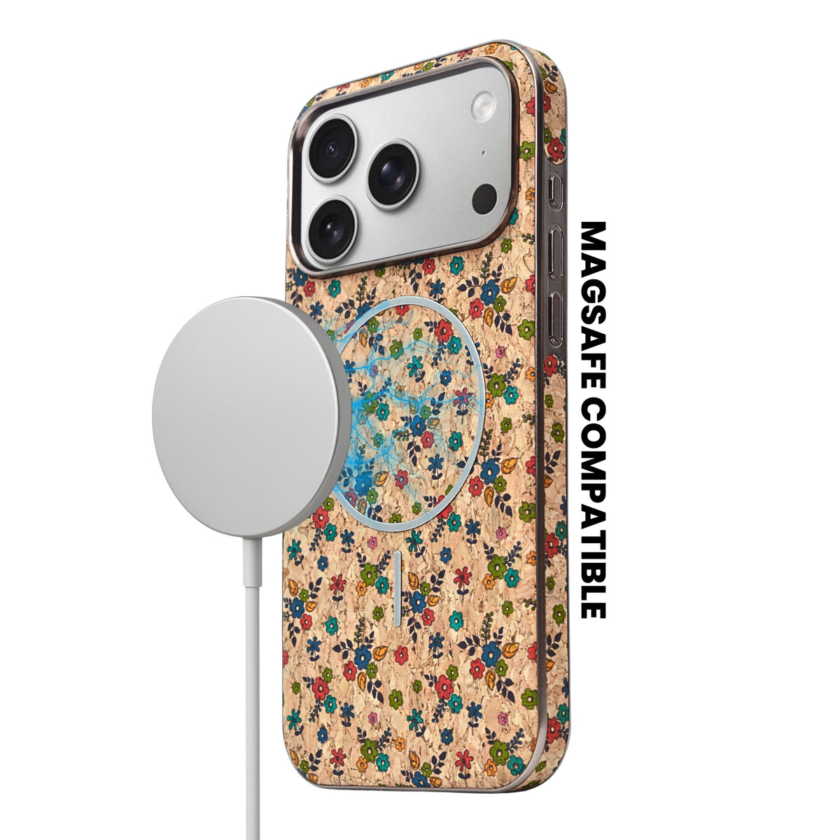 Cork Texture Printed MagSafe Compatible Phone Case for iPhone 17 Pro Max