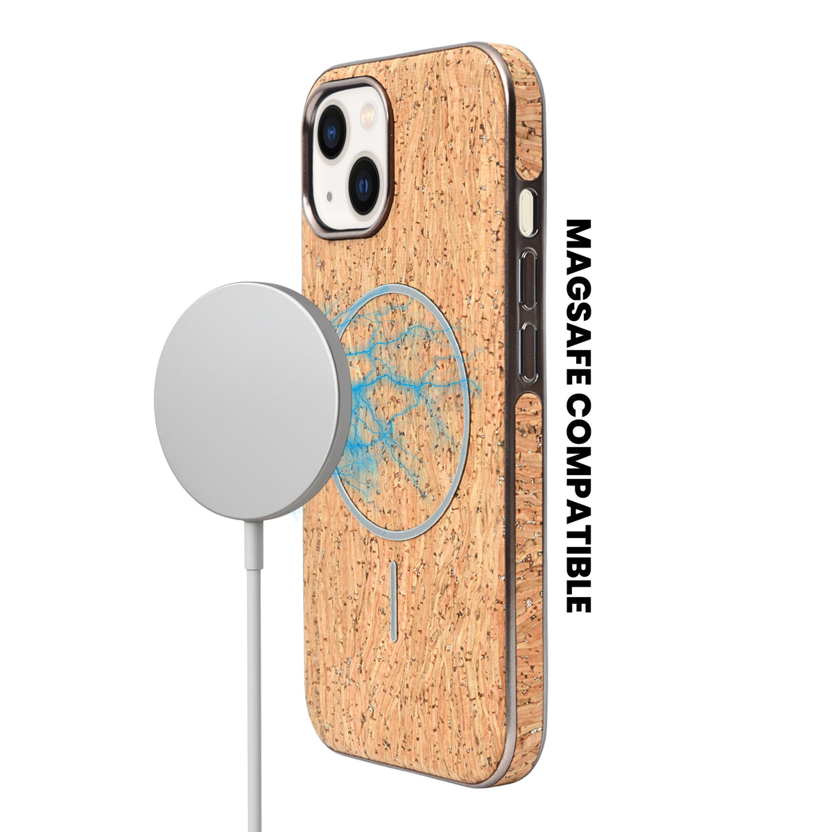 Cork Texture Printed MagSafe Compatible Phone Case for iPhone 13 / 14