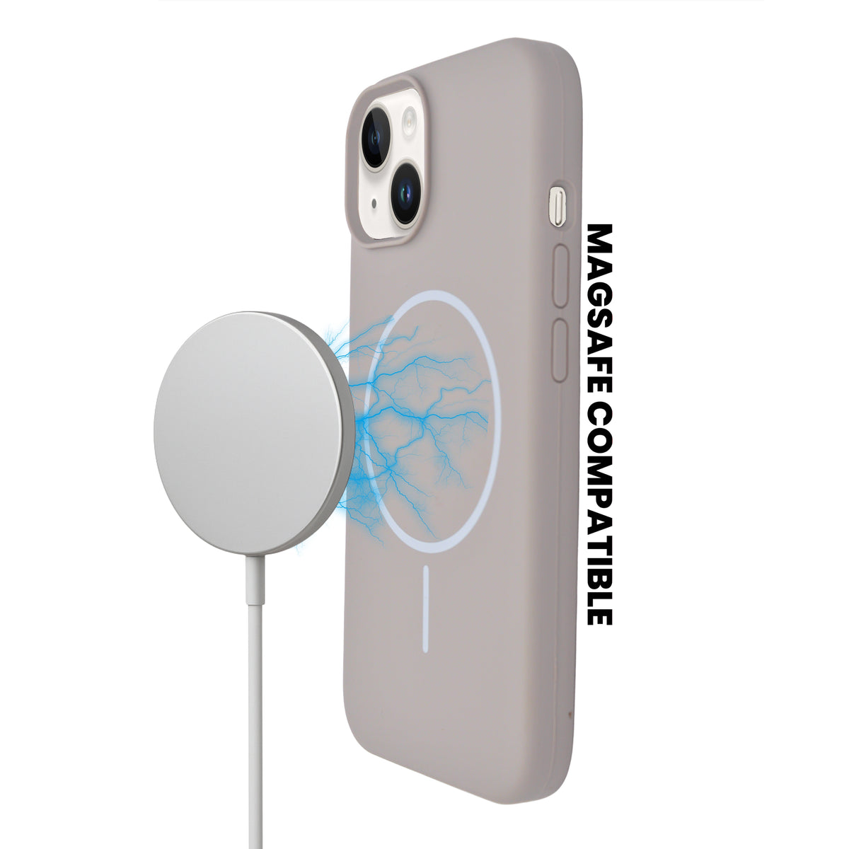 Soft Silicone with MagSafe Ring Phone Case for iPhone 14 Plus / 15 Plus