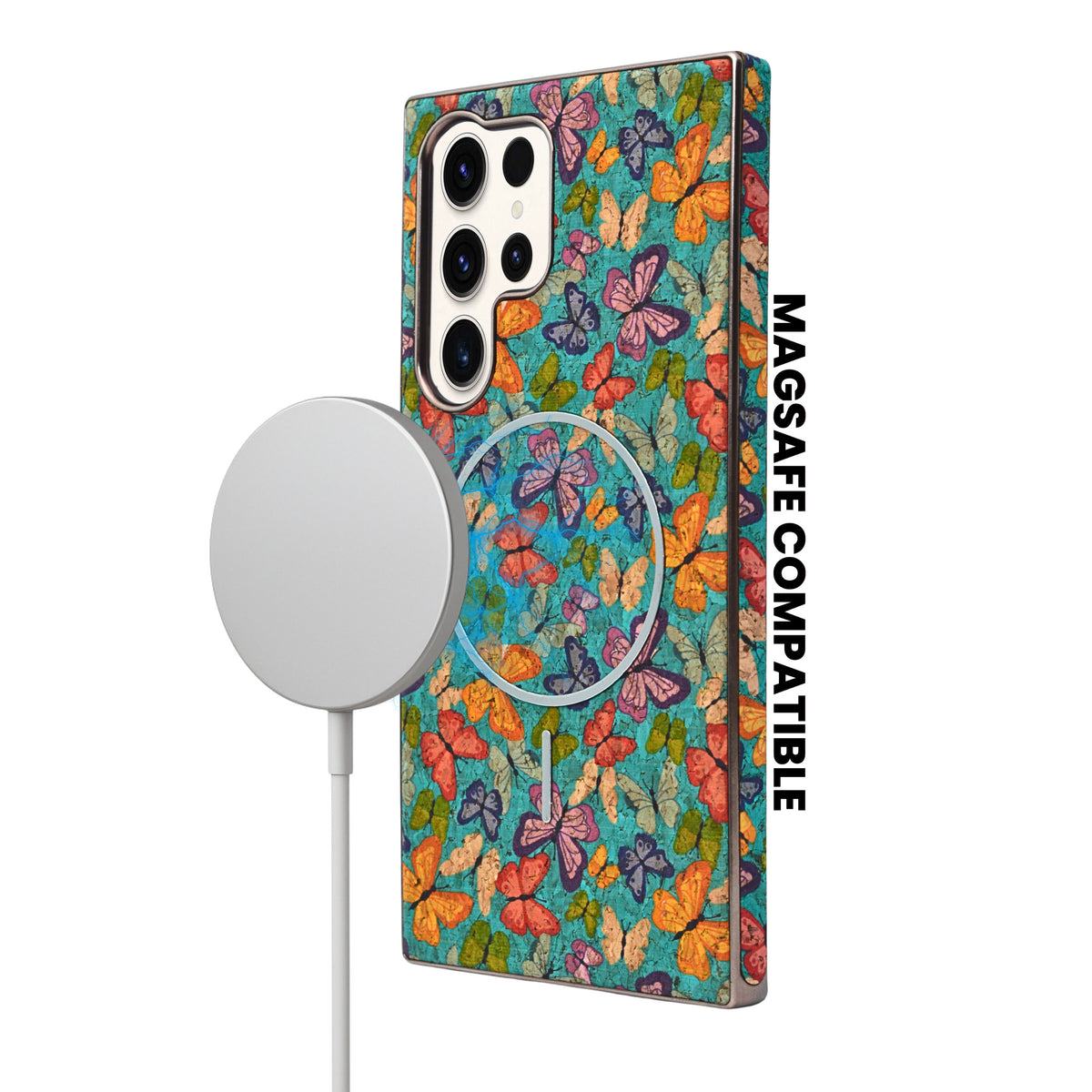 Cork Texture Printed MagSafe Compatible Phone Case for Samsung Galaxy S23 Ultra