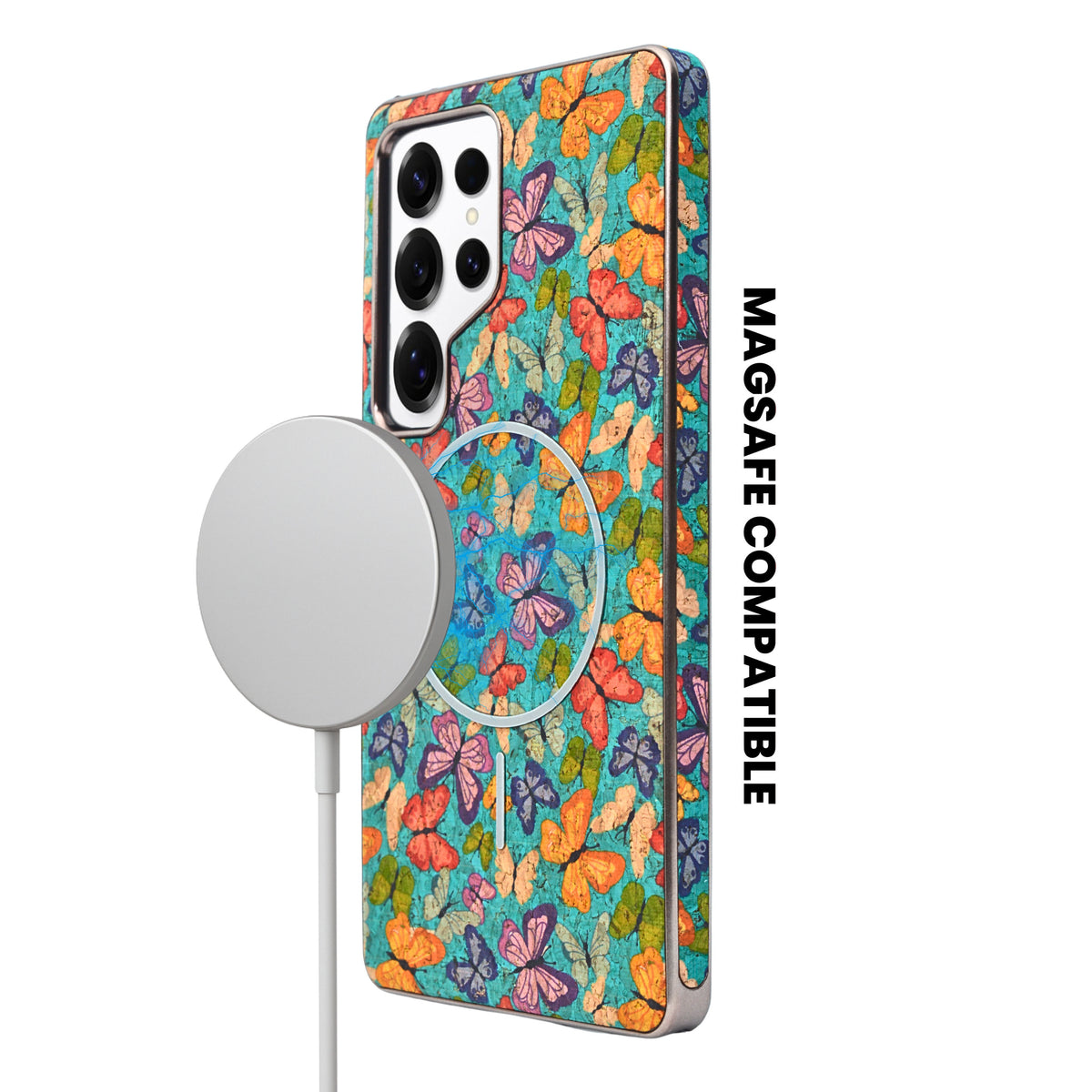 Cork Texture Printed MagSafe Compatible Phone Case for Samsung Galaxy S25 Ultra