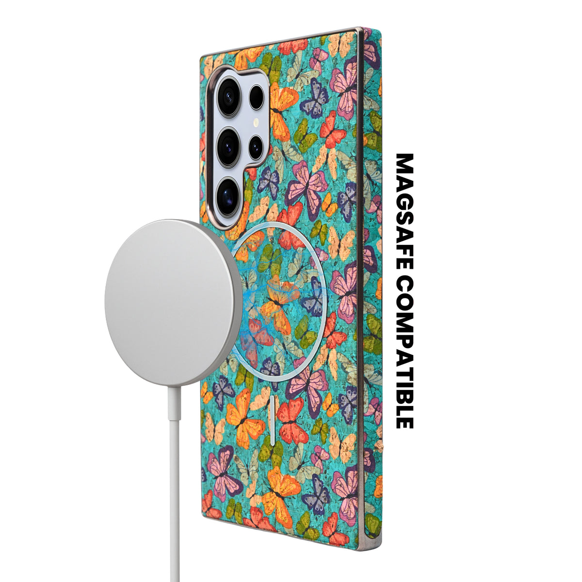 Cork Texture Printed MagSafe Compatible Phone Case for Samsung Galaxy S24 Ultra