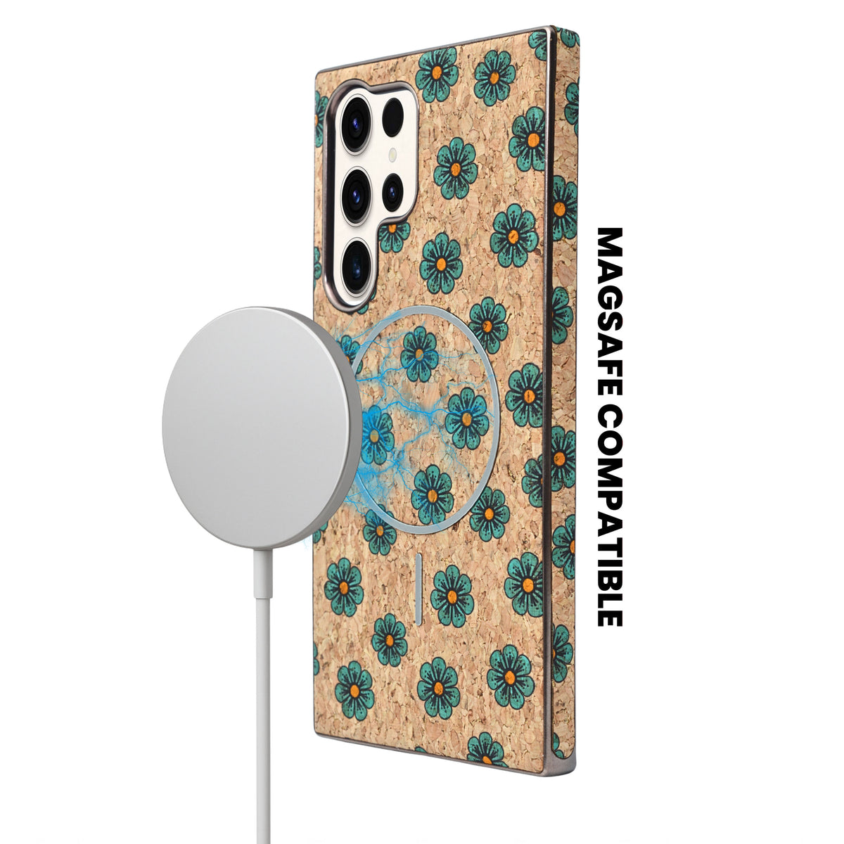 Cork Texture Printed MagSafe Compatible Phone Case for Samsung Galaxy S23 Ultra