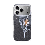 Luxury Glitter Finish with 3D Pearl Flower Design Phone Case for iPhone 17 Pro