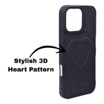 3D Heart Design Soft Silicone Protective Case for iPhone 16 Pro