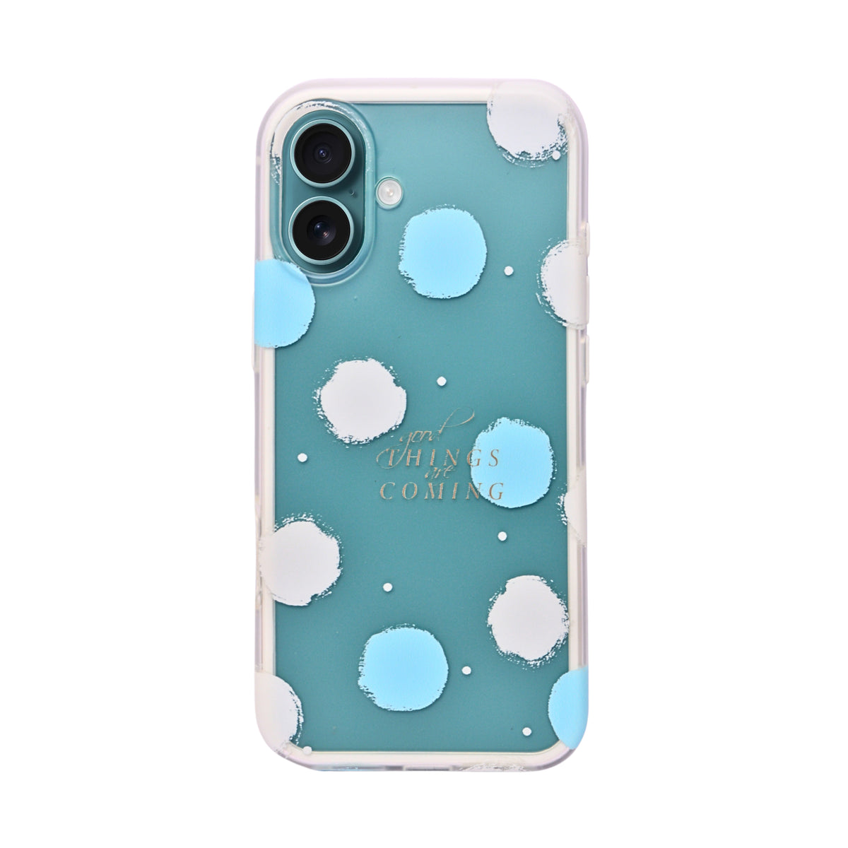 Good Things Are Coming Polka Dot Phone Case for iPhone 16 Plus
