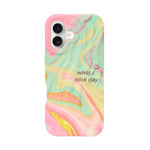 Abstract Pastel Marble Print Soft Silicone Phone Case For iPhone 16