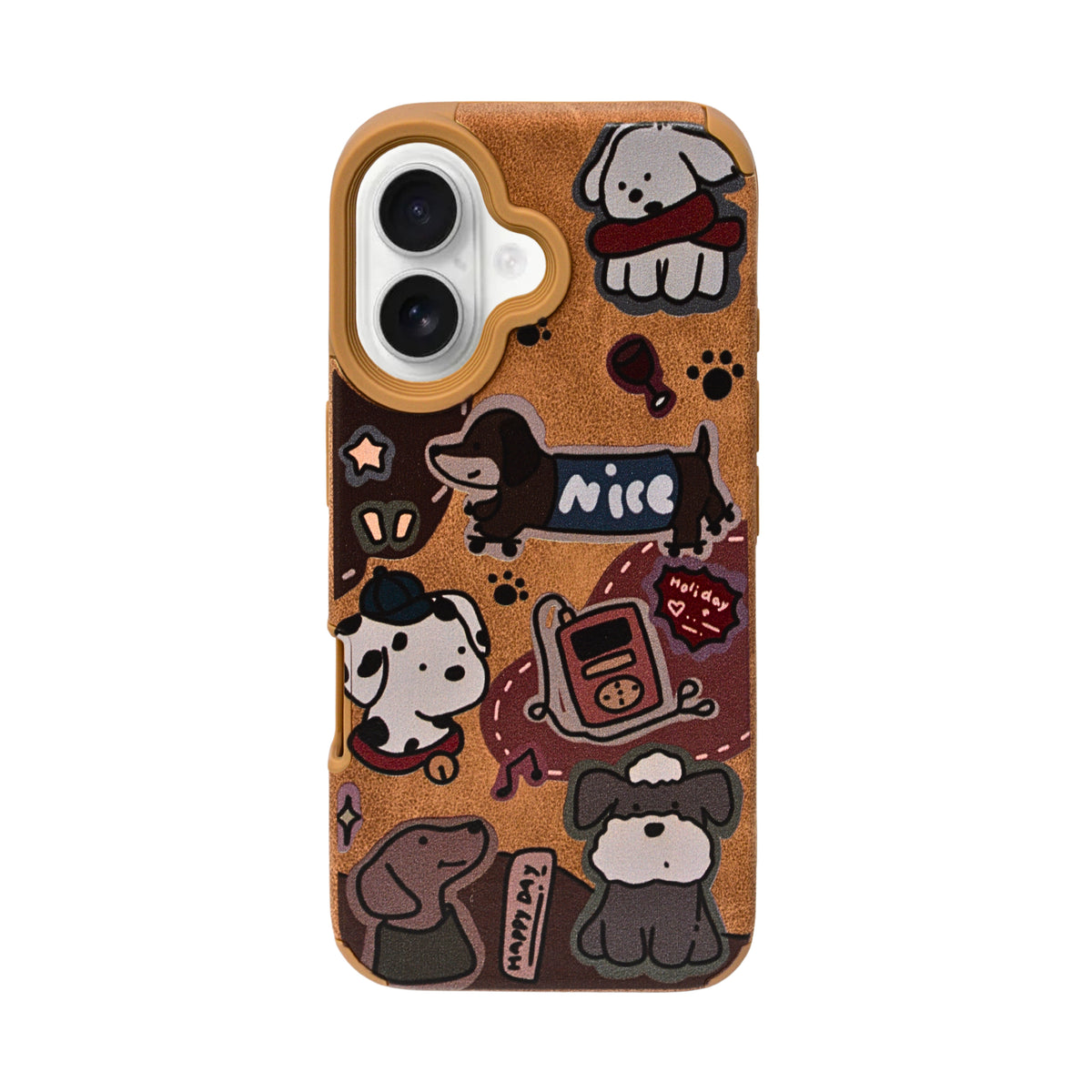 Cute Puppy Cartoon Design Protective Phone Case for iPhone 16 Plus