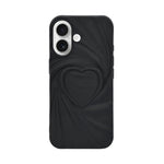 3D Embossed Heart Design Soft Silicone Phone Case for iPhone 16