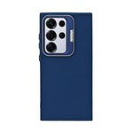 Silicone Phone Case with Foldable Lens Protector Kickstand for Samsung Galaxy S24 Ultra