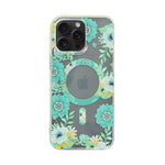 Floral Transparent MagSafe Shockproof Protection Phone Case For iPhone 15 Pro