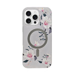 Transparent Floral MagSafe Compatible Phone Case for iPhone 16 Pro Max