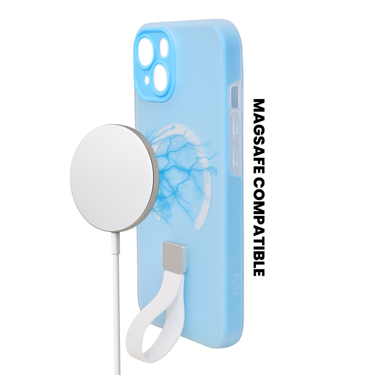 Frosty Matte with Silicone Finger Loop Phone Case for iPhone 14 Plus / 15 Plus