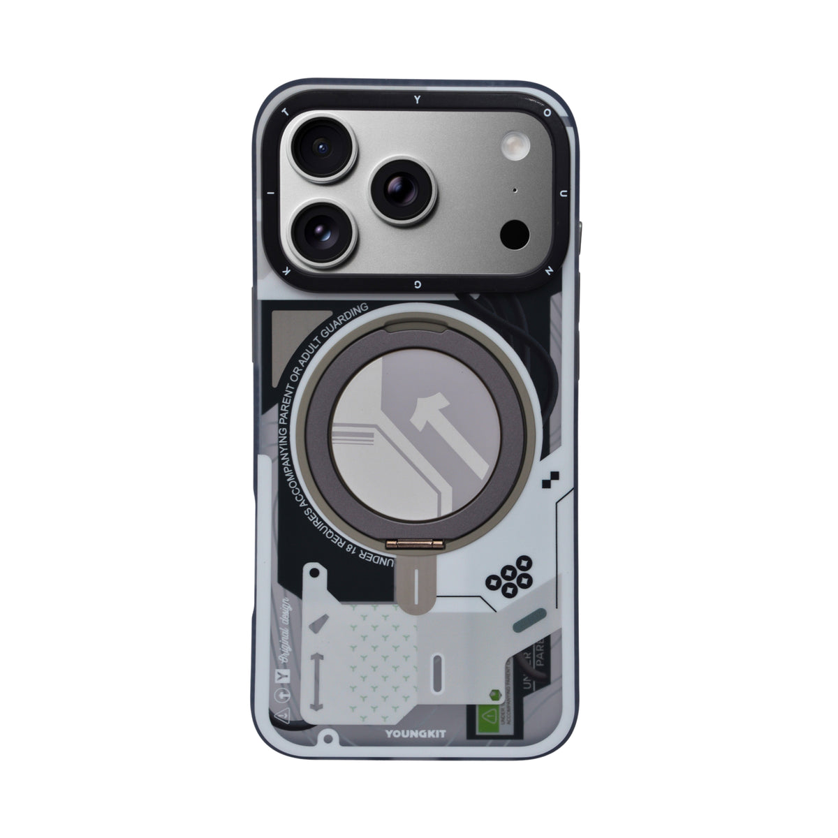 Futuristic Tech Armor MagSafe with 360° Rotatable Kickstand Phone Case for iPhone 17 Pro Max