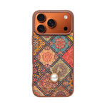 Bohemian Ethnic Print Cork Texture with Pearl Detail Phone Case for iPhone 17 Pro Max