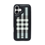 Leather Case, Classic Elegant Slim PU Checks Luxury Design Case For iPhone 16 Plus