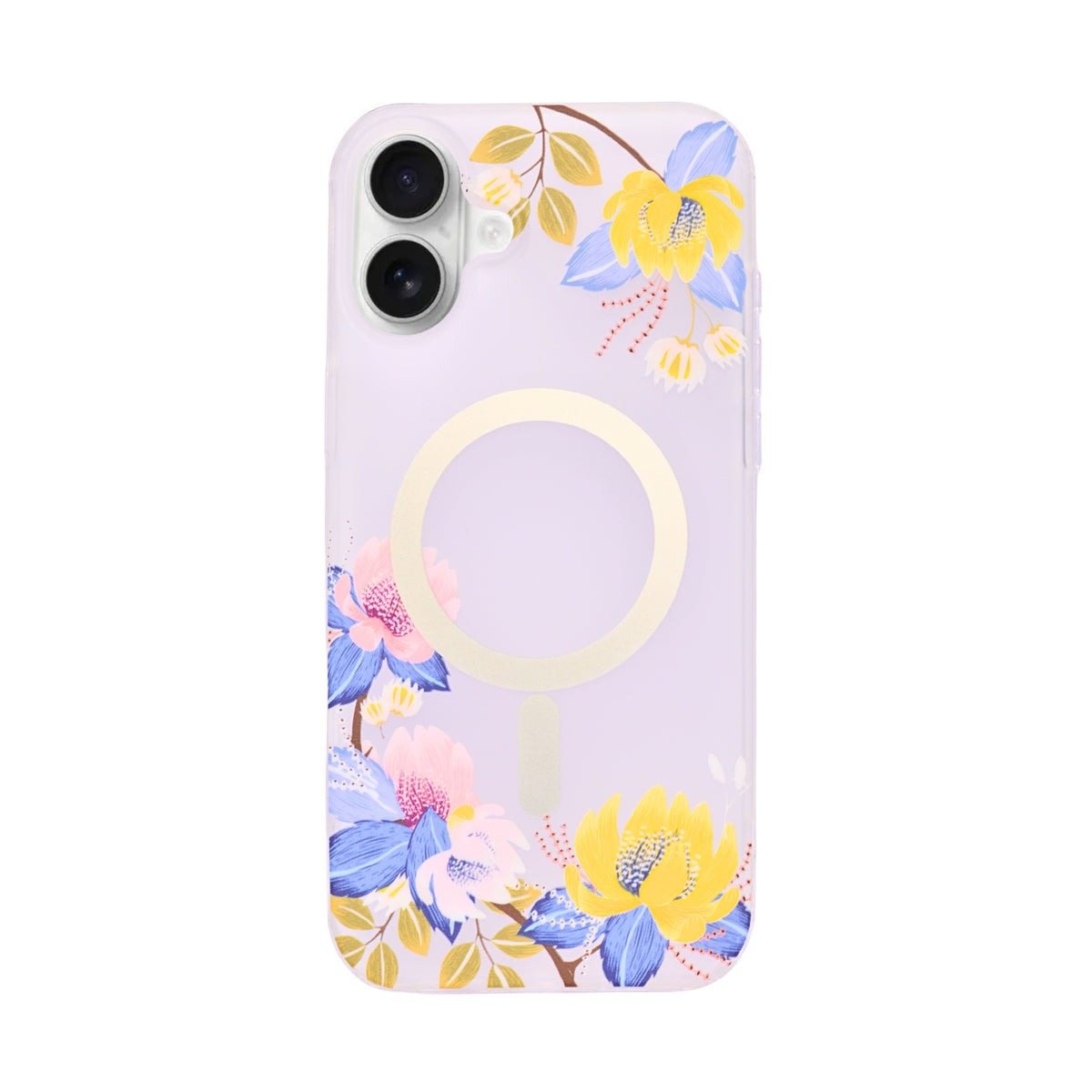 Transparent Floral MagSafe Compatible Phone Case for iPhone 16 Plus