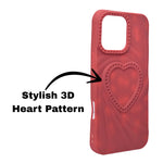 3D Heart Design Soft Silicone Protective Case for iPhone 16 Plus