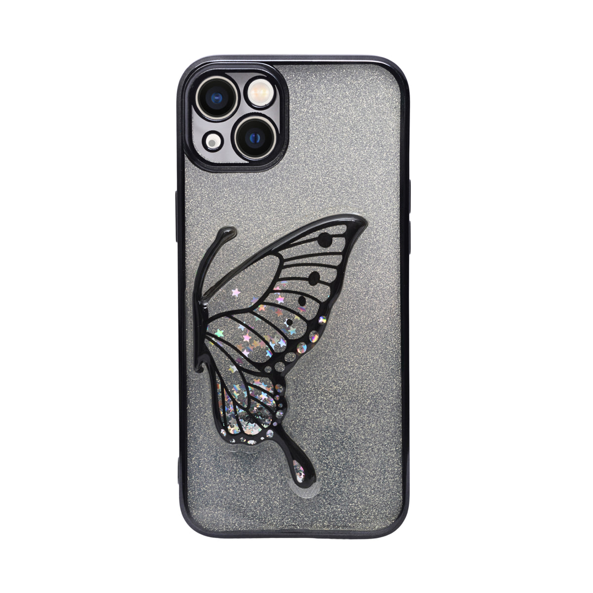 Stylish Luxury Eye Catching Butterfly Glitter Phone Case for iPhone 14 Plus/ 15 Plus
